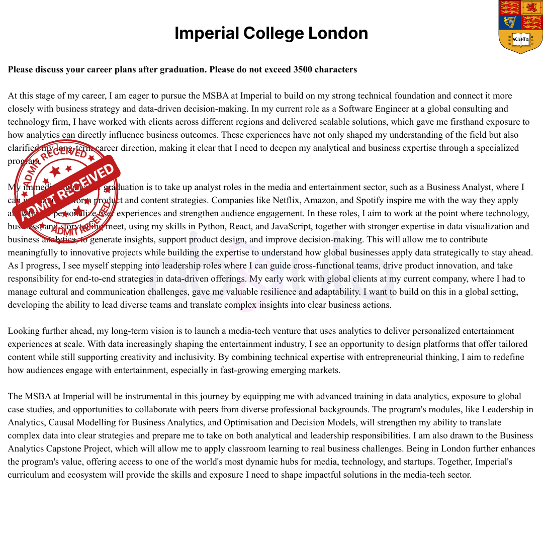 Admissions Essay Development & Consulting