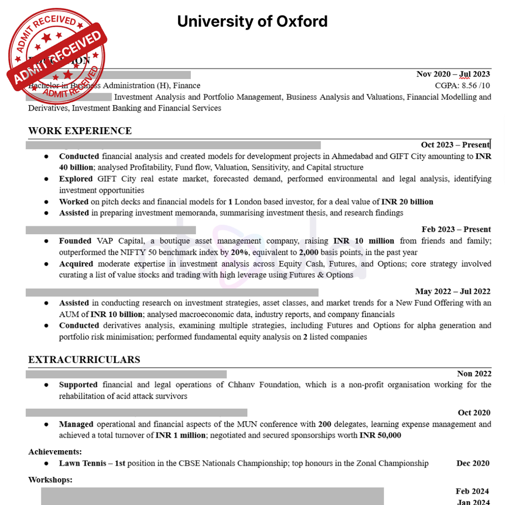 CV Writing (Academic)