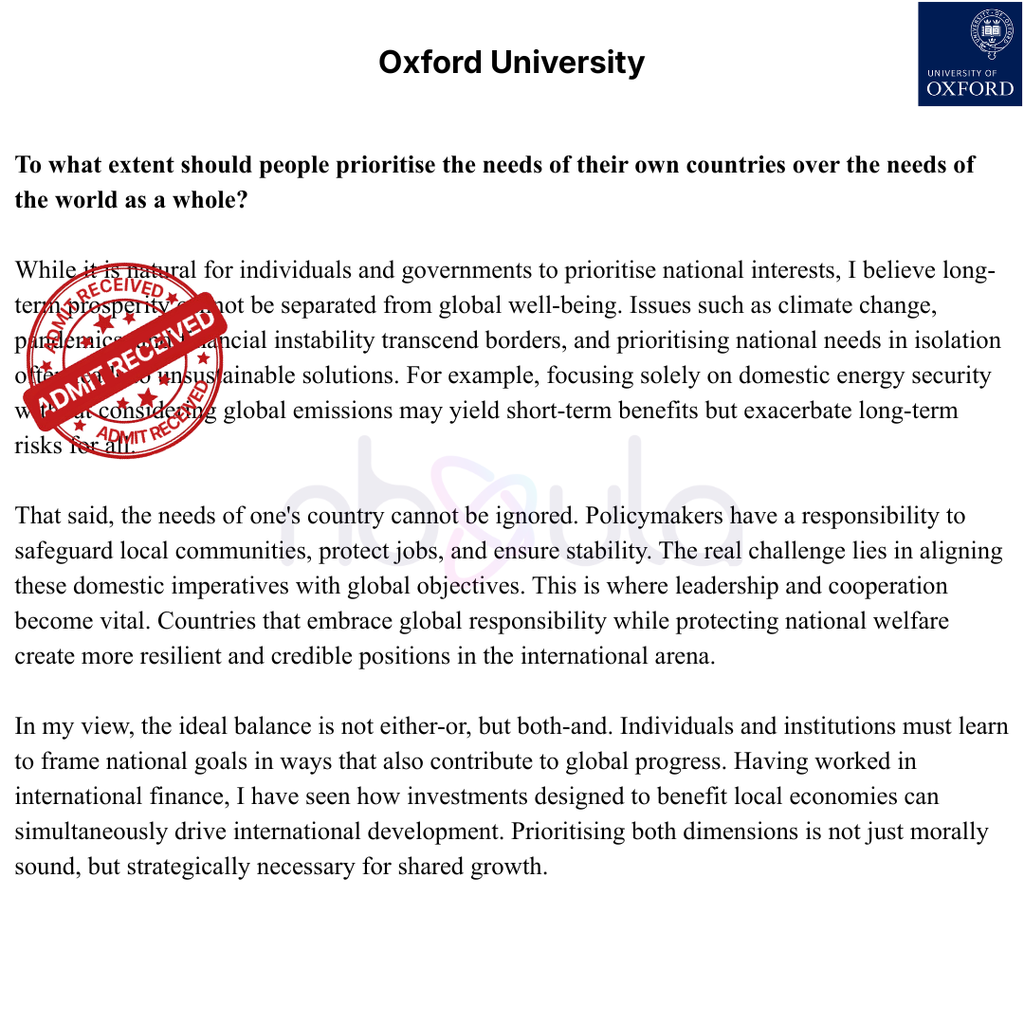 Admissions Essay Development & Consulting