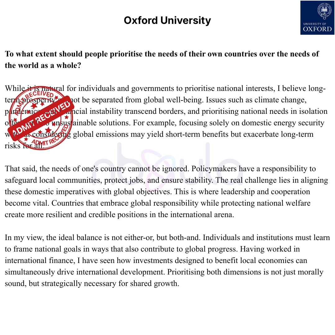 Admissions Essay Development & Consulting