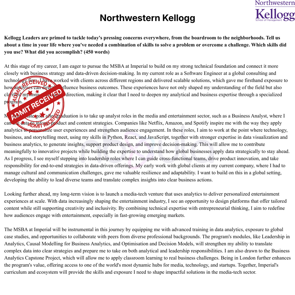 Admissions Essay Development & Consulting