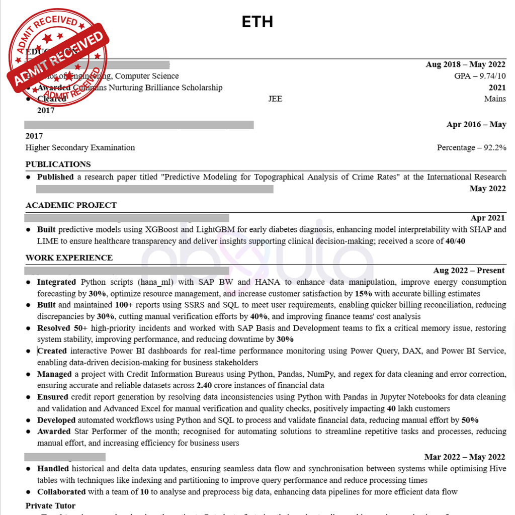 CV Writing (Academic)