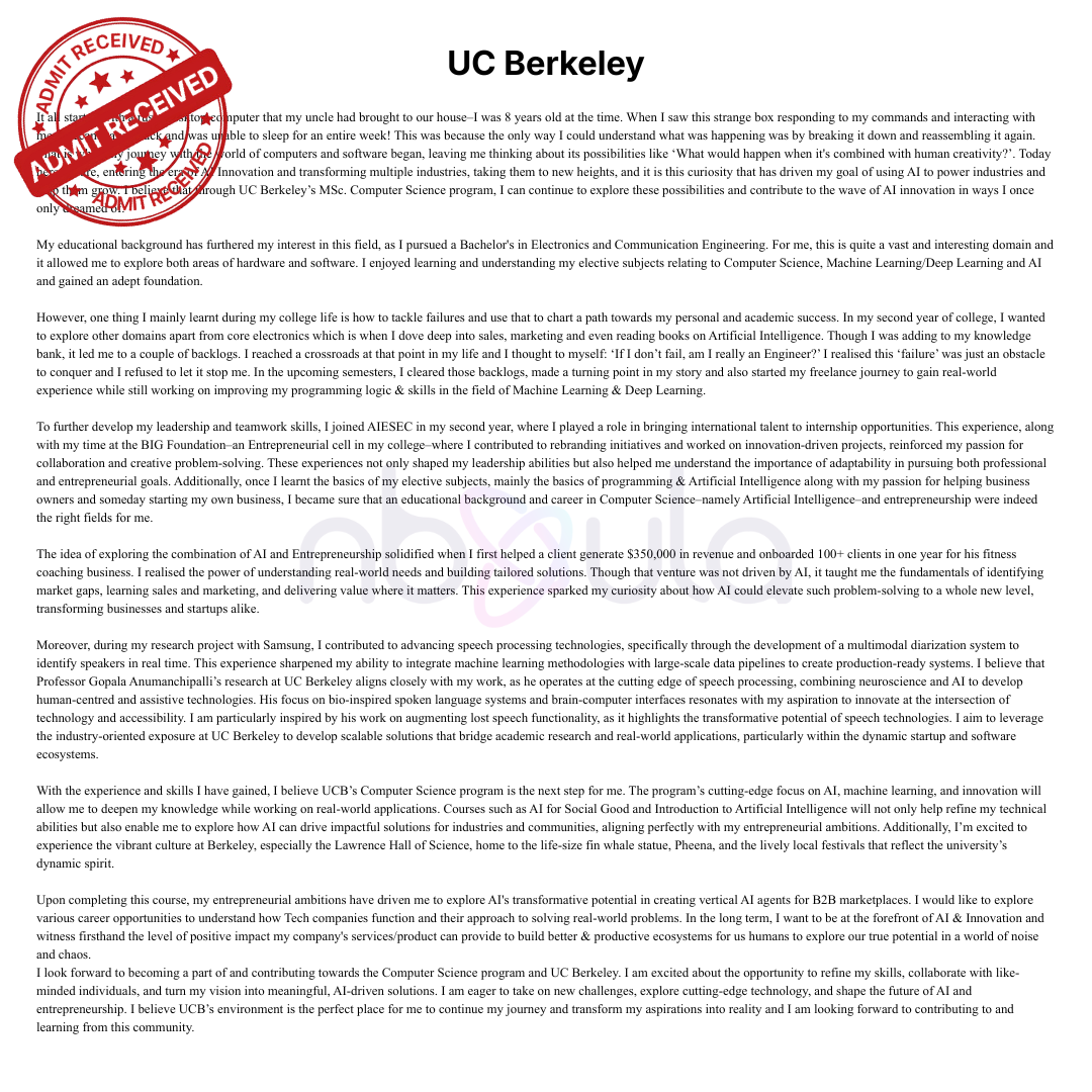 Statement of Purpose (SOP) Development & Consulting