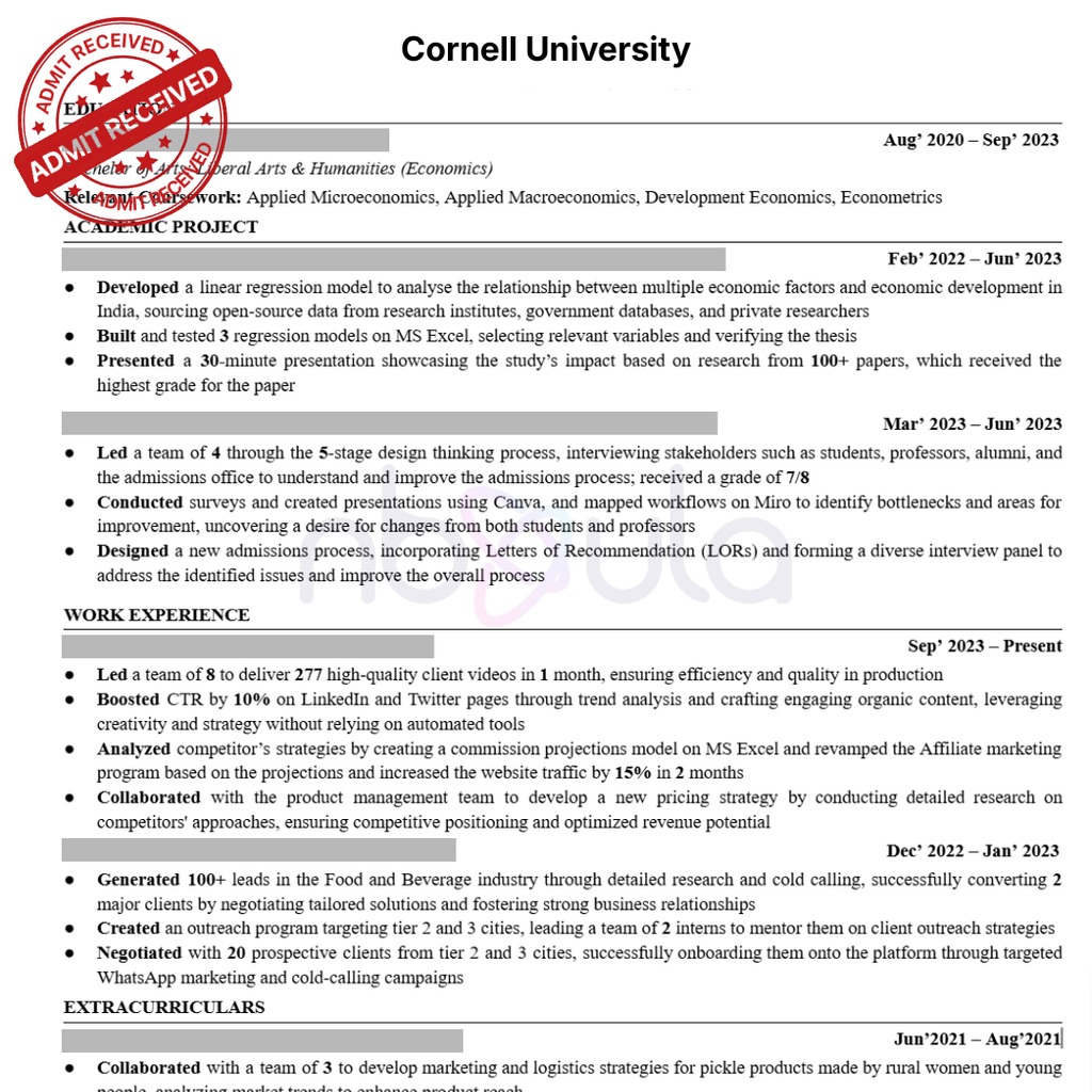 CV Writing (Academic)
