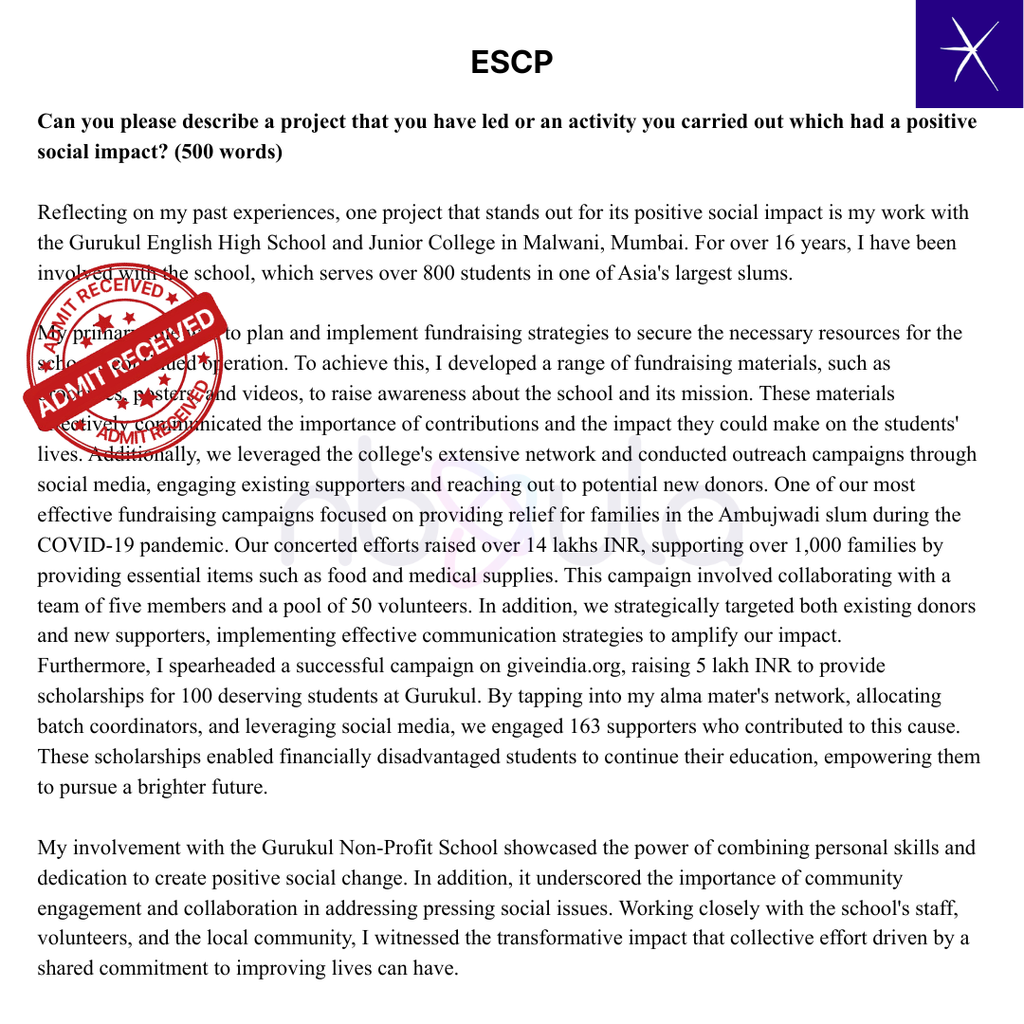 Admissions Essay Development & Consulting