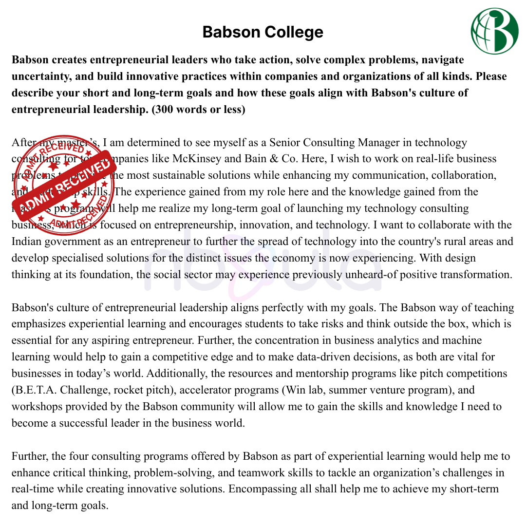 Admissions Essay Development & Consulting