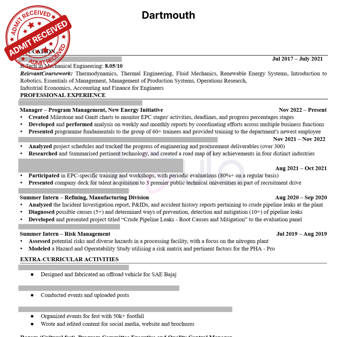 CV Writing (Academic)