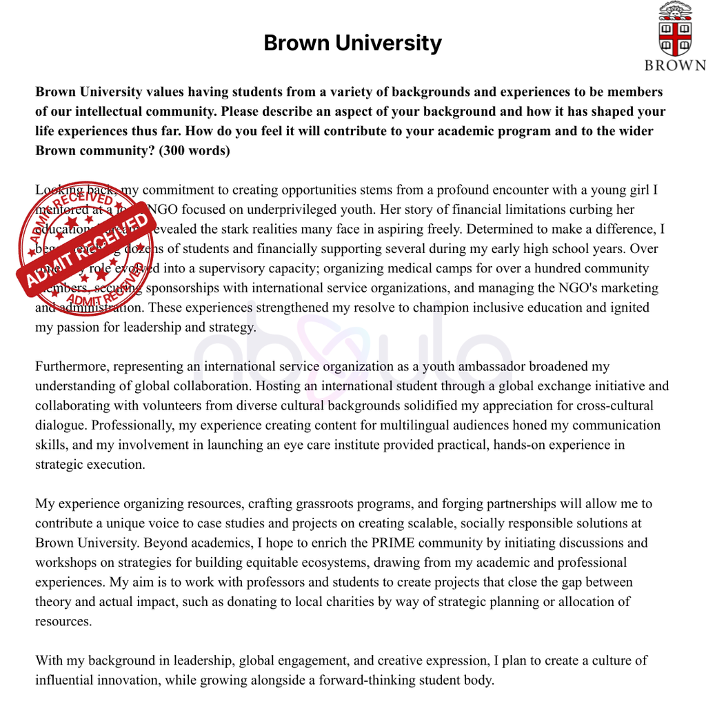 Admissions Essay Development & Consulting