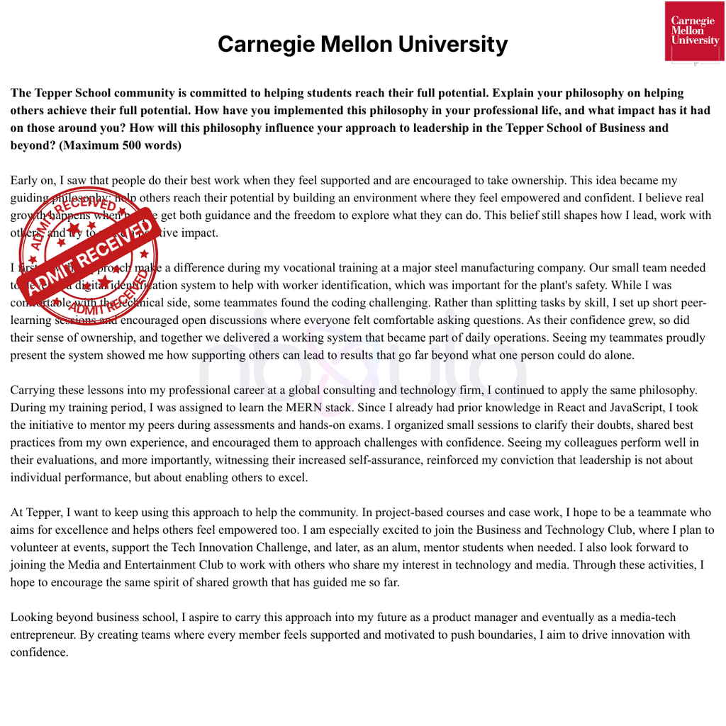 Admissions Essay Development & Consulting