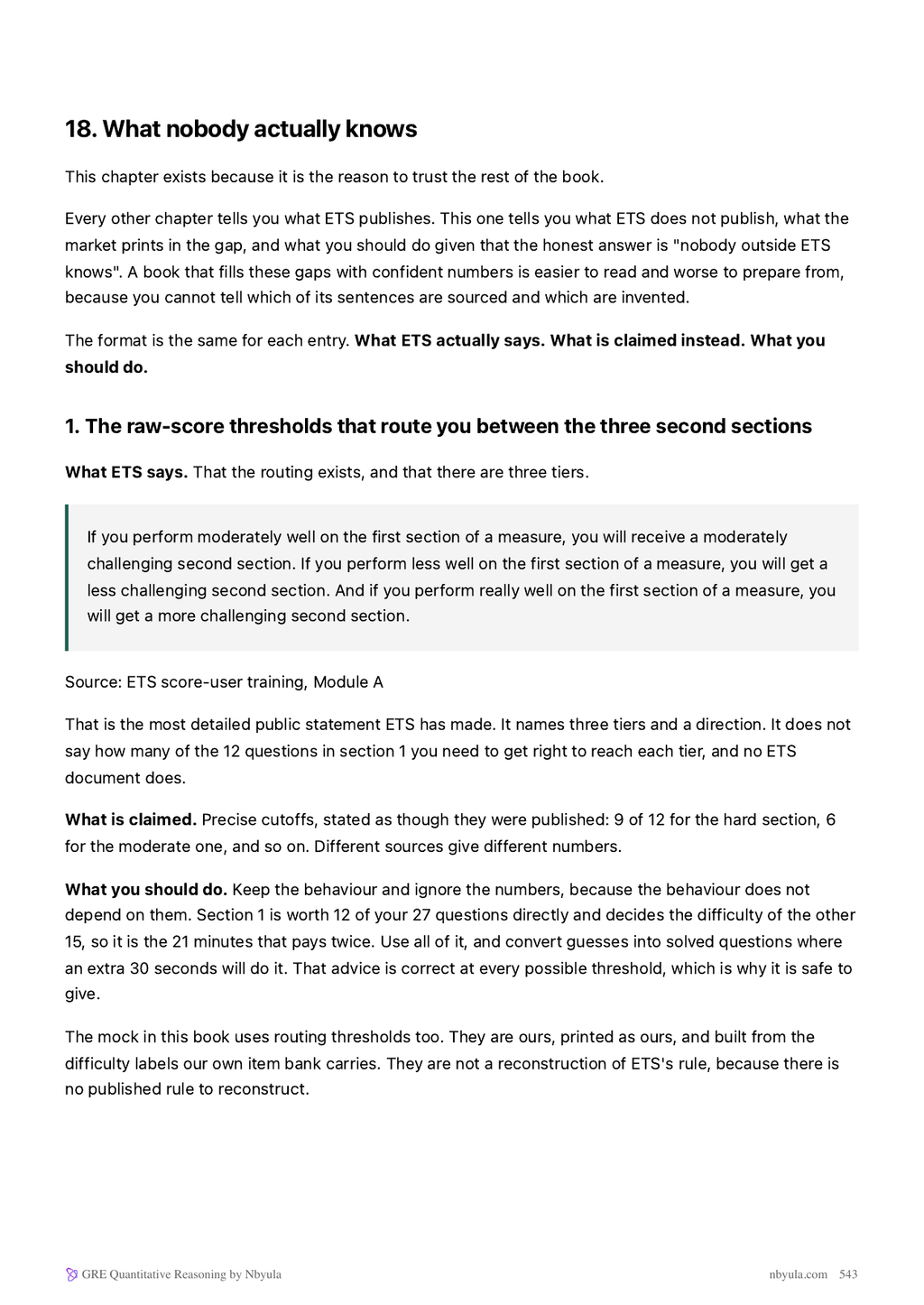 What nobody actually knows: the parts ETS has never published, stated as unknown